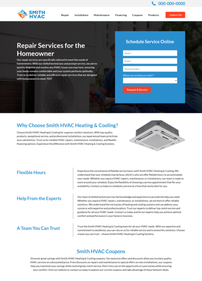 HVAC Website Design 1