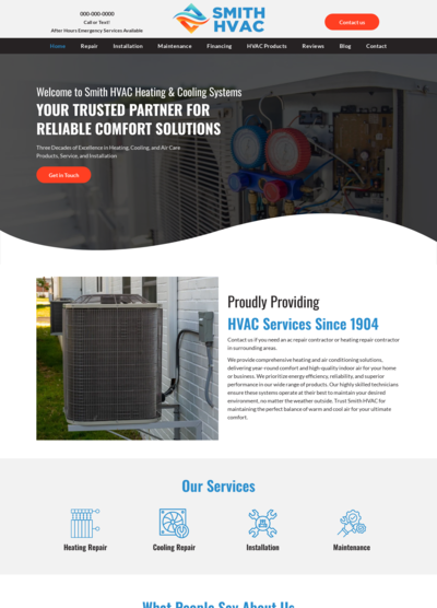HVAC Website Design 2