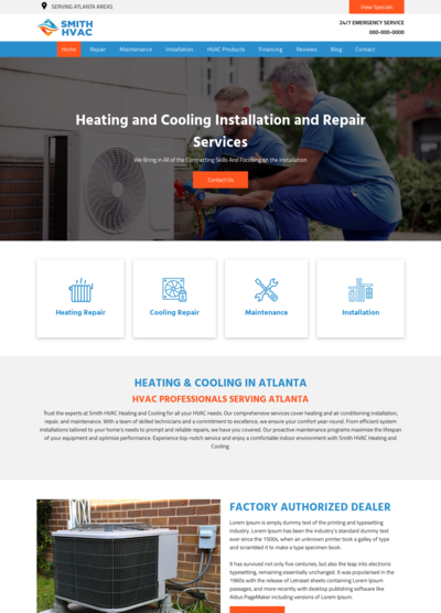 HVAC Website Design 4