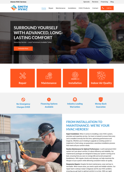 HVAC Website Design 9