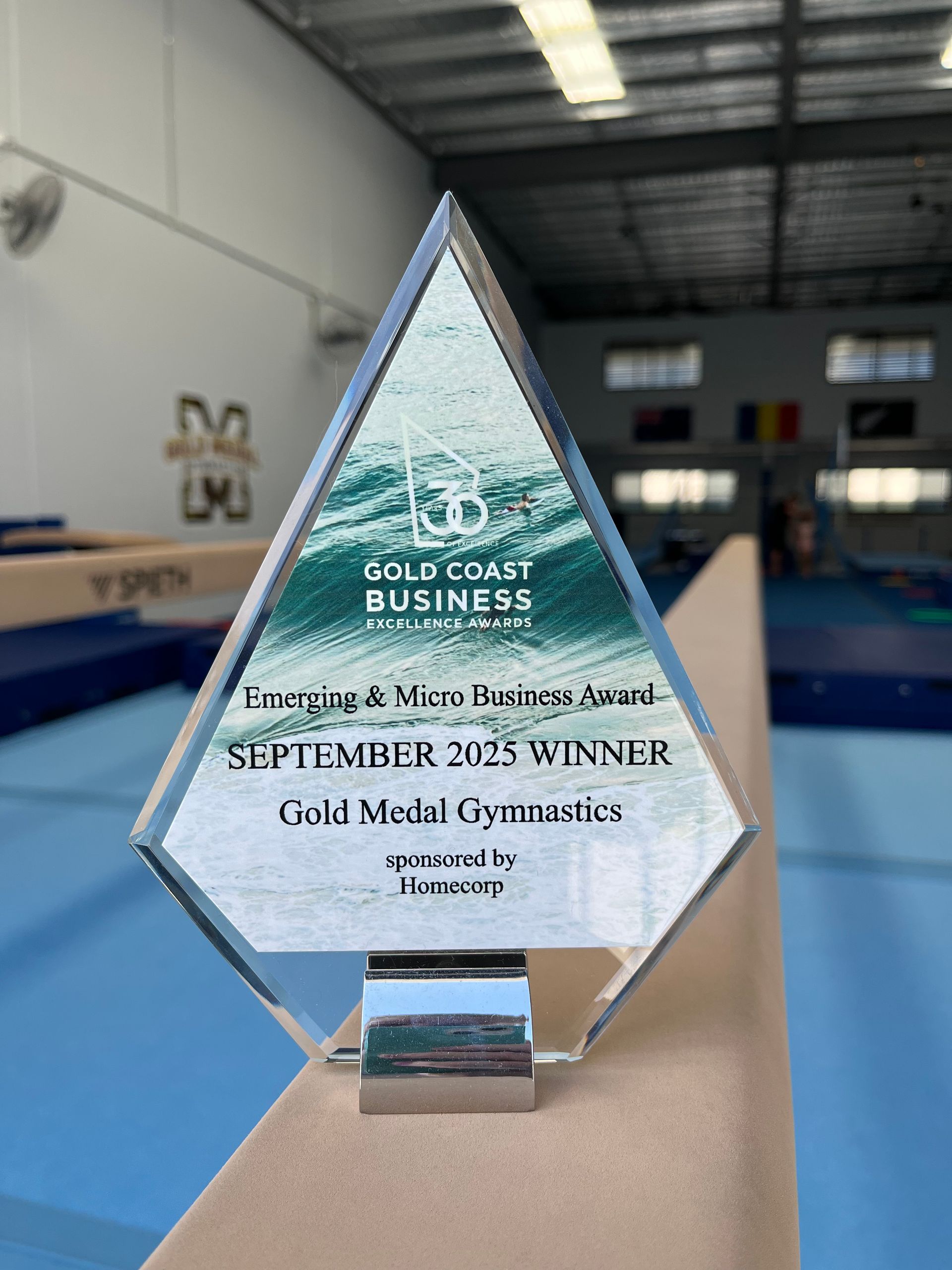 Trophy on a Balance Beam Awarded to Gold Medal Gymnastics — Gold Medal Gymnastics In Molendinar, QLD