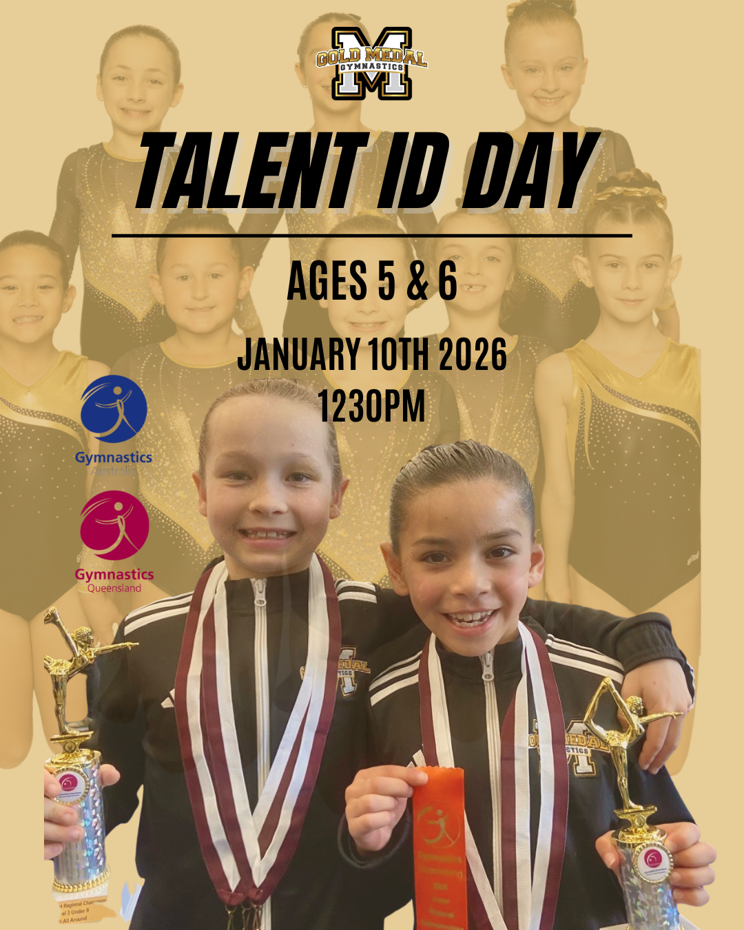 Talent Id Day for Ages 5-6 at 12:30 Pm on Jan. 10, 2026 — Gold Medal Gymnastics In Molendinar, QLD