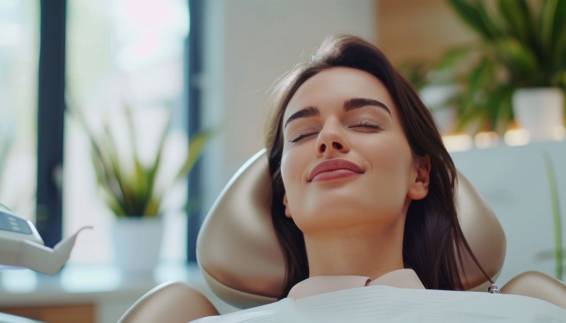 woman relaxed at the dentist 