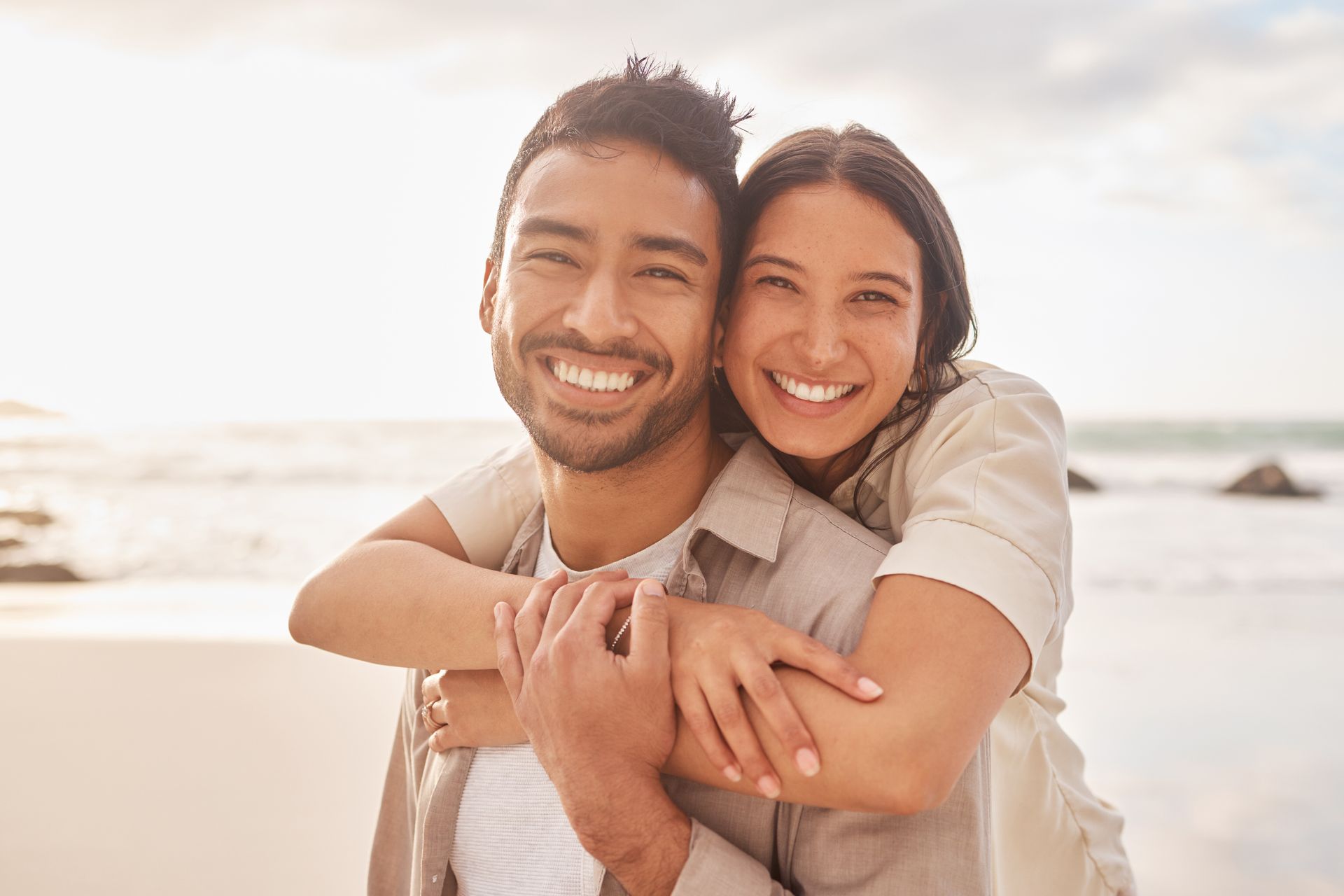 young couple on the beach