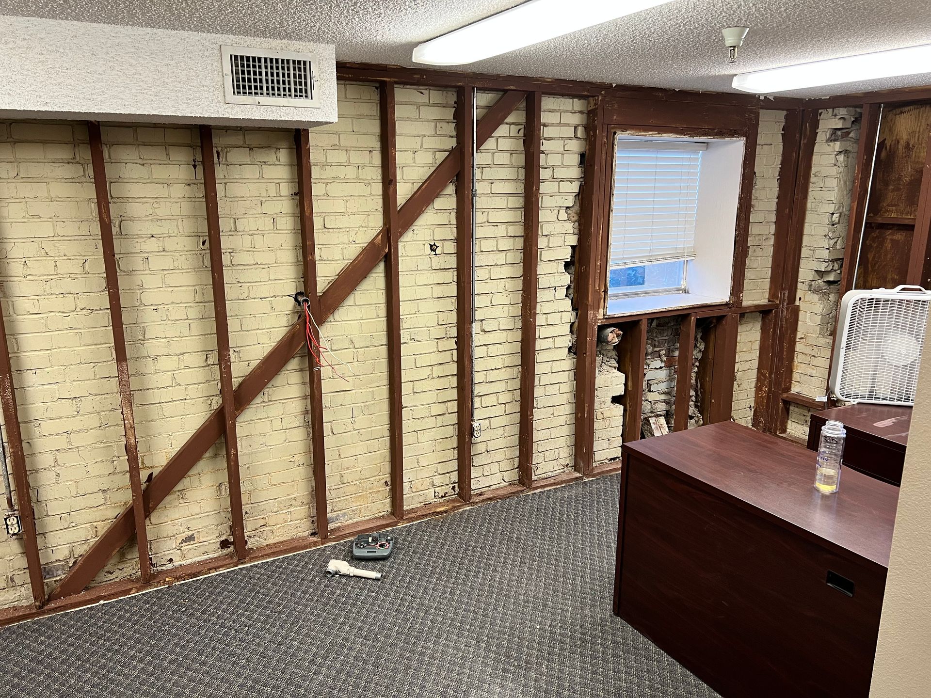 Before Building Renovation in Malvern Exposed Walls