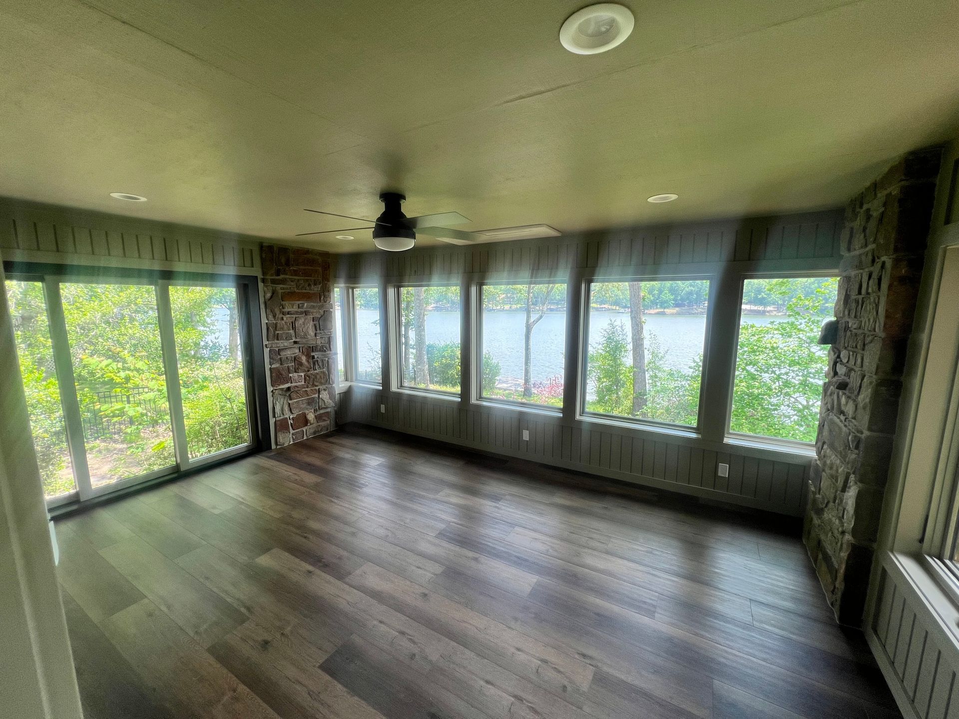 Hot Springs Village Home Addition for Sunroom Interior facing left side of lake