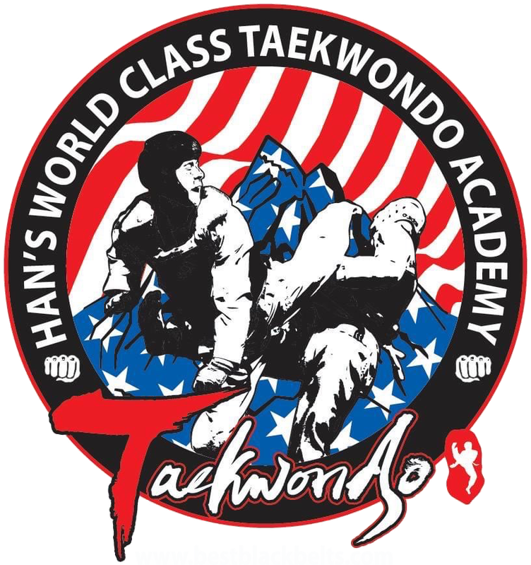 Bethpage Kickboxing Academy blue logo with two fighters and crossed sticks over a white background