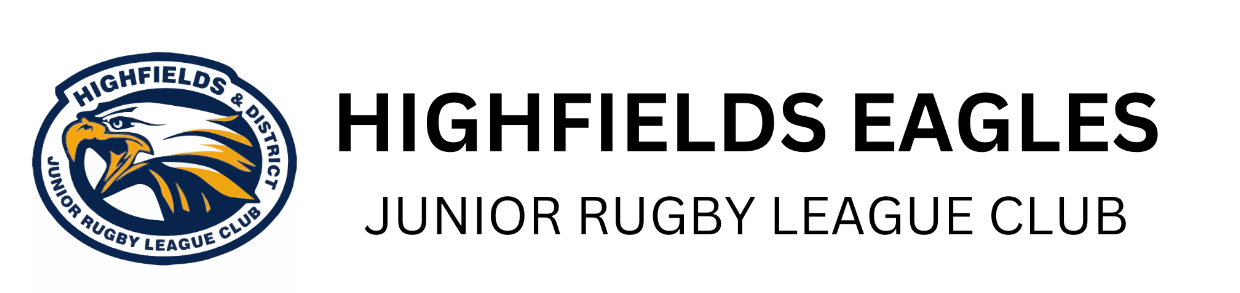 The logo for the highfields eagles junior rugby league club