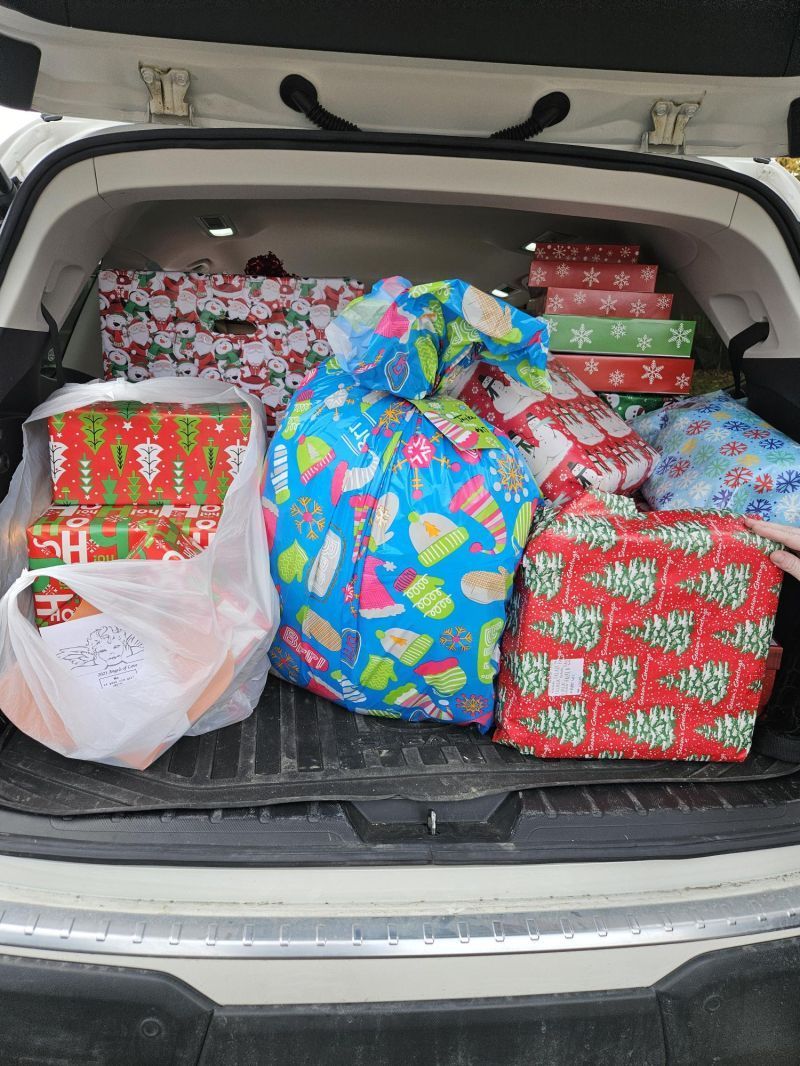 Presents loaded into the back of a Force vehicle.