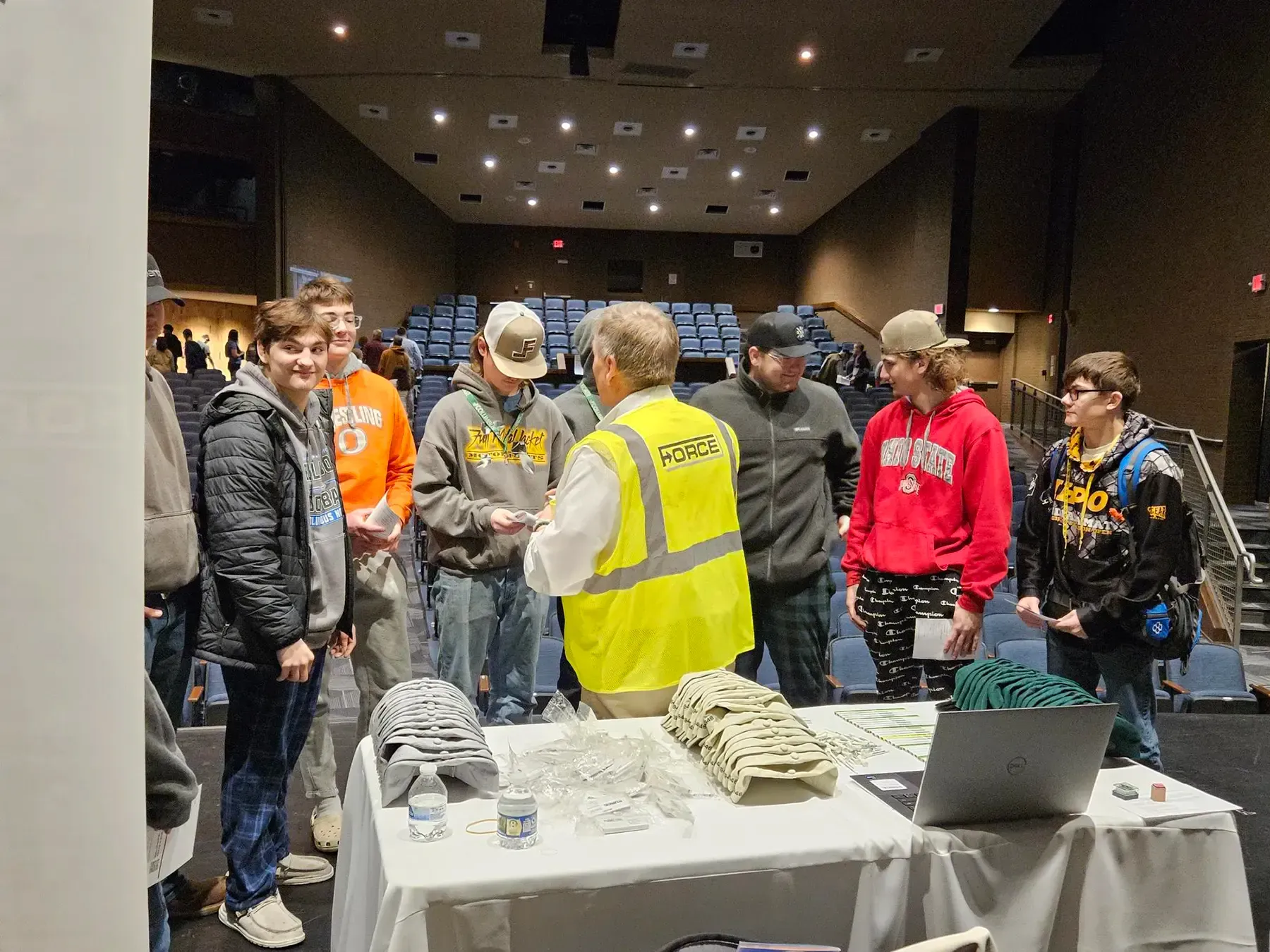 Dale Wernke with Force Construction speaks to students.