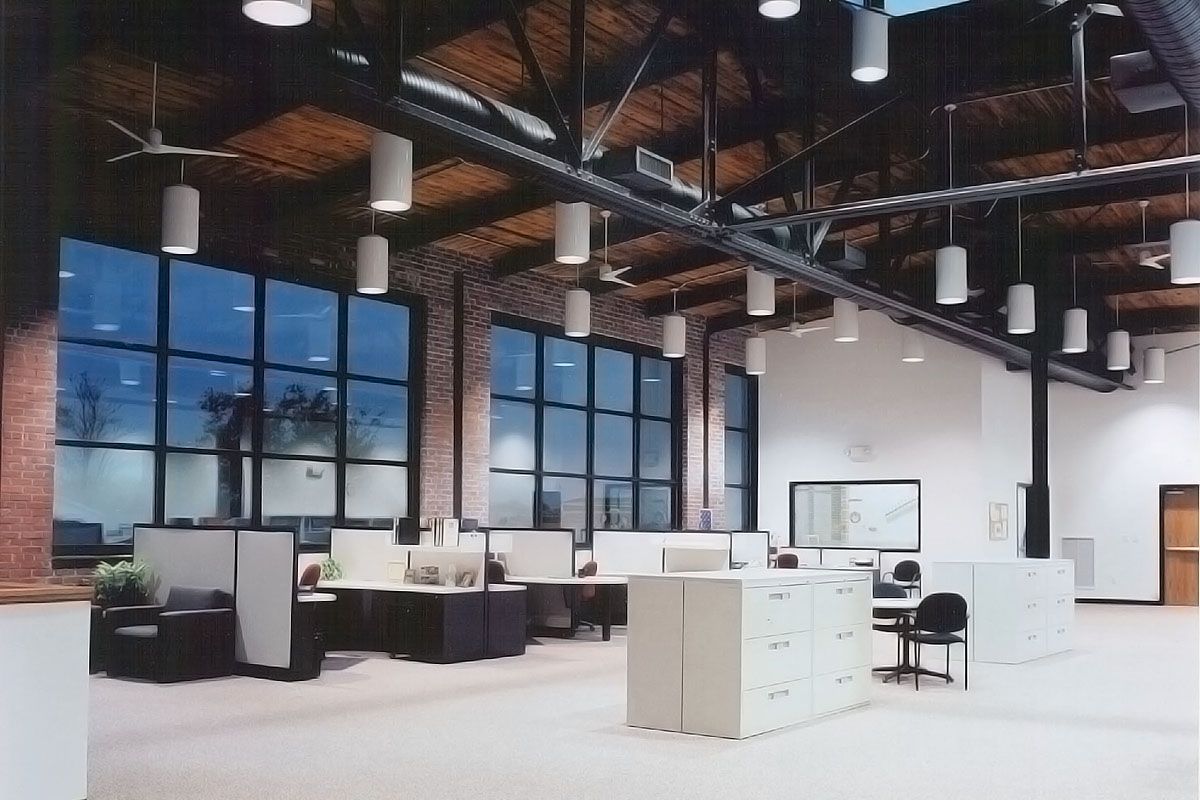 A modern office building interior