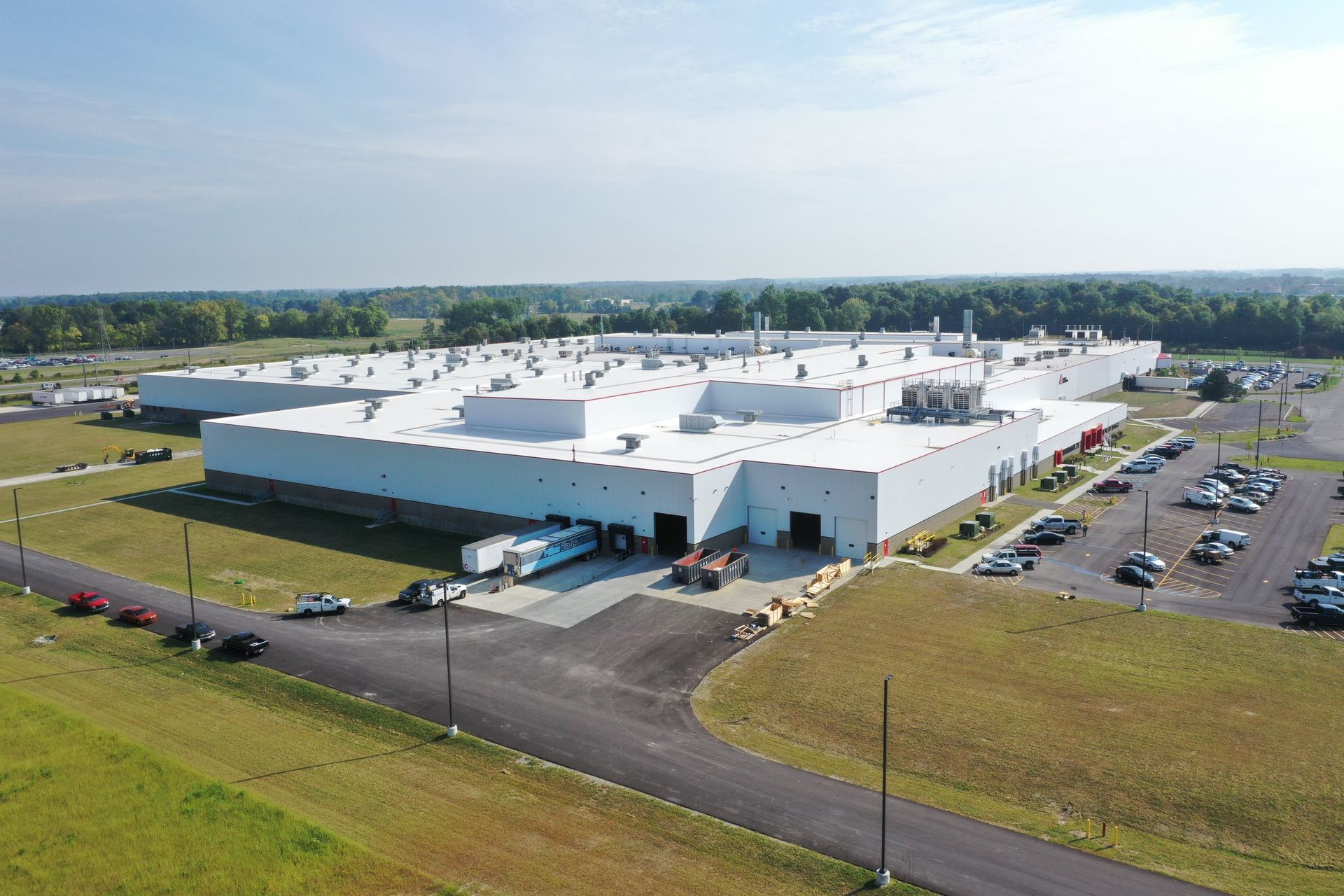 An exterior view of the expansion to Avery Dennison in Greenfield, Indiana.