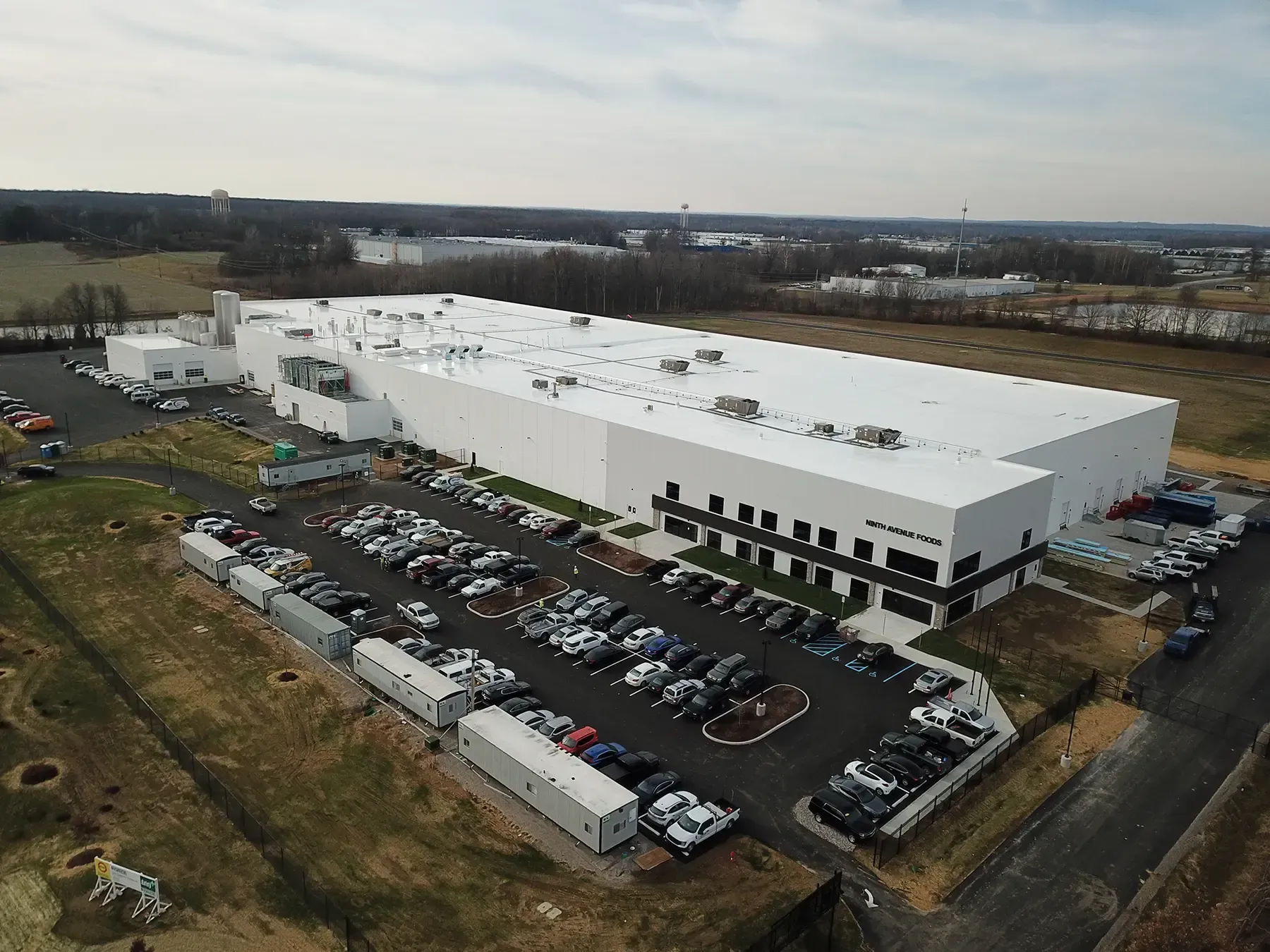 An aerial view of Ninth Avenue Foods in Columbus, IN