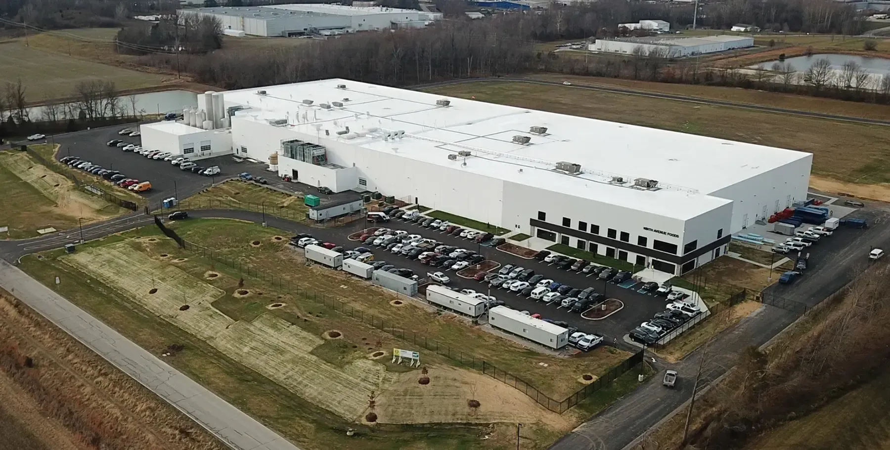 An aerial view of Ninth Avenue Foods in Columbus, IN