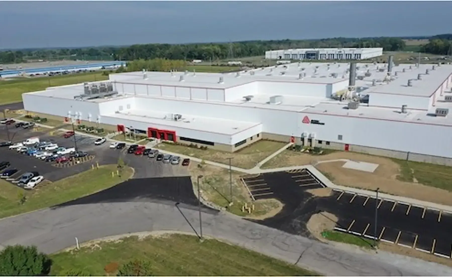 An aerial view of Avery Dennison in Greenfield, IN