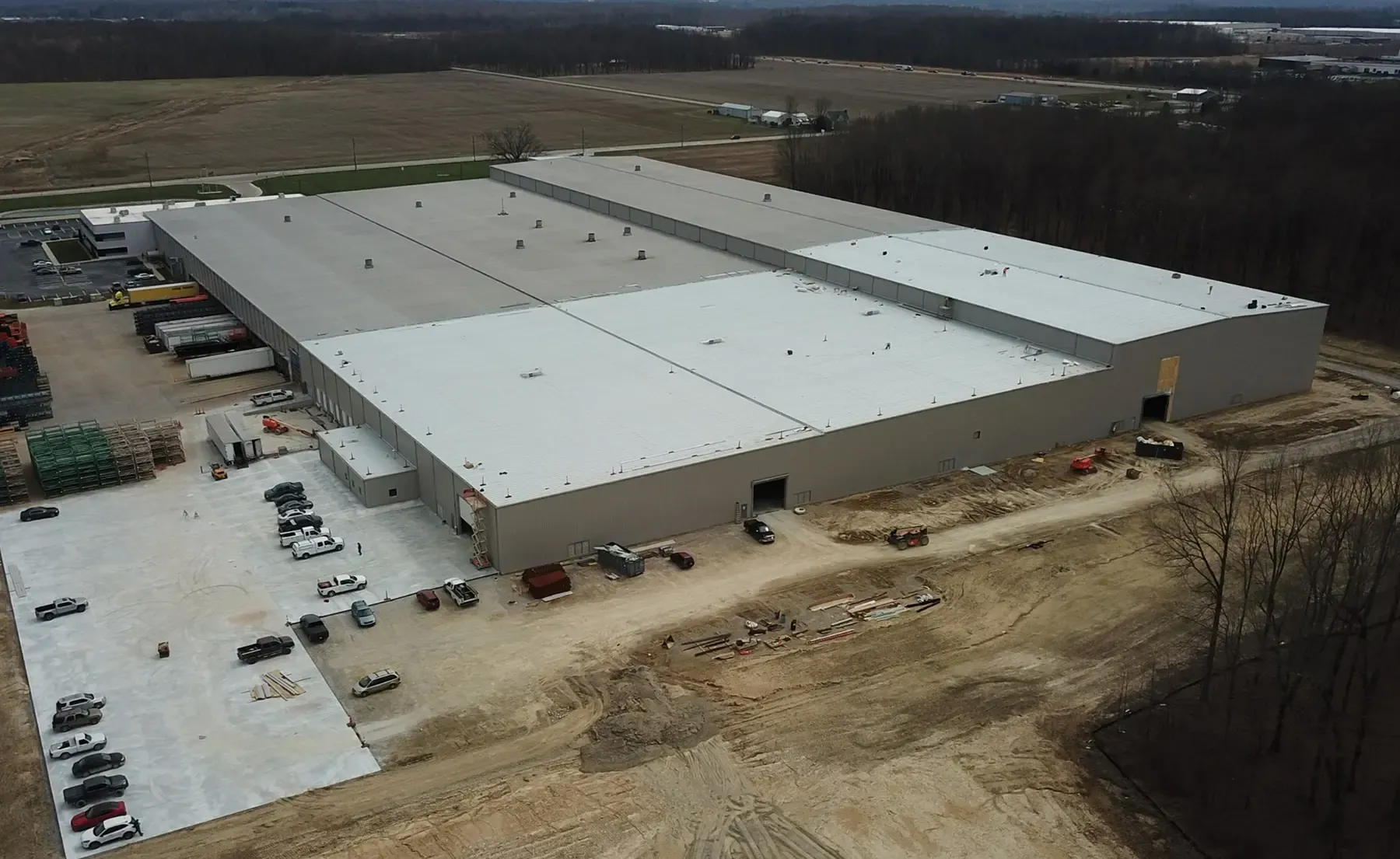 An aerial photo of GT Industries in North Vernon, IN