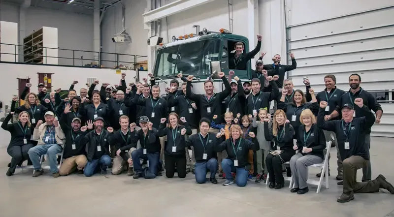 Photo of a group of Force Construction employees gathered at our 75th anniversary celebration.