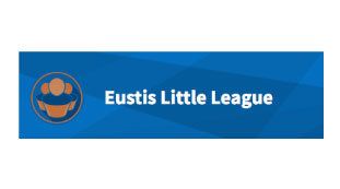 The eustis little league logo is on a blue background.
