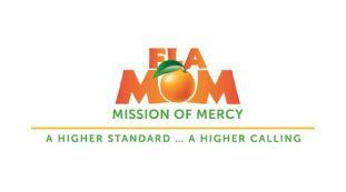 A logo for fla mom mission of mercy a higher standard a higher calling