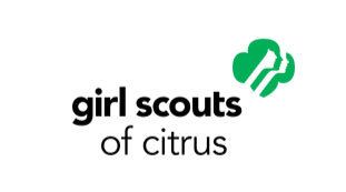 The girl scouts of citrus logo is green and black on a white background.