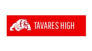A red banner with the word tavares high on it.