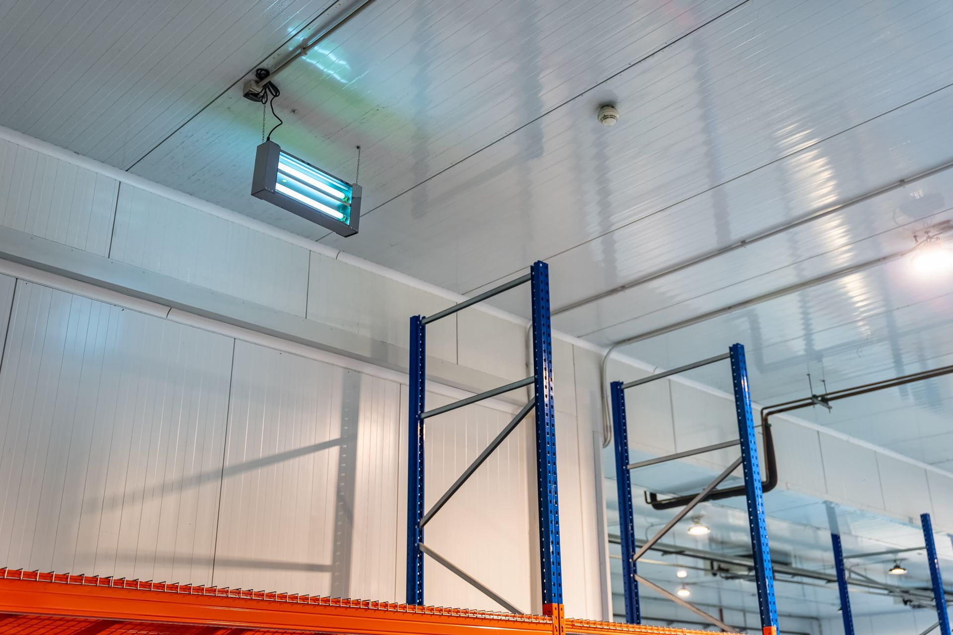 Isothermal panels of a large cold room for the storage of food products.