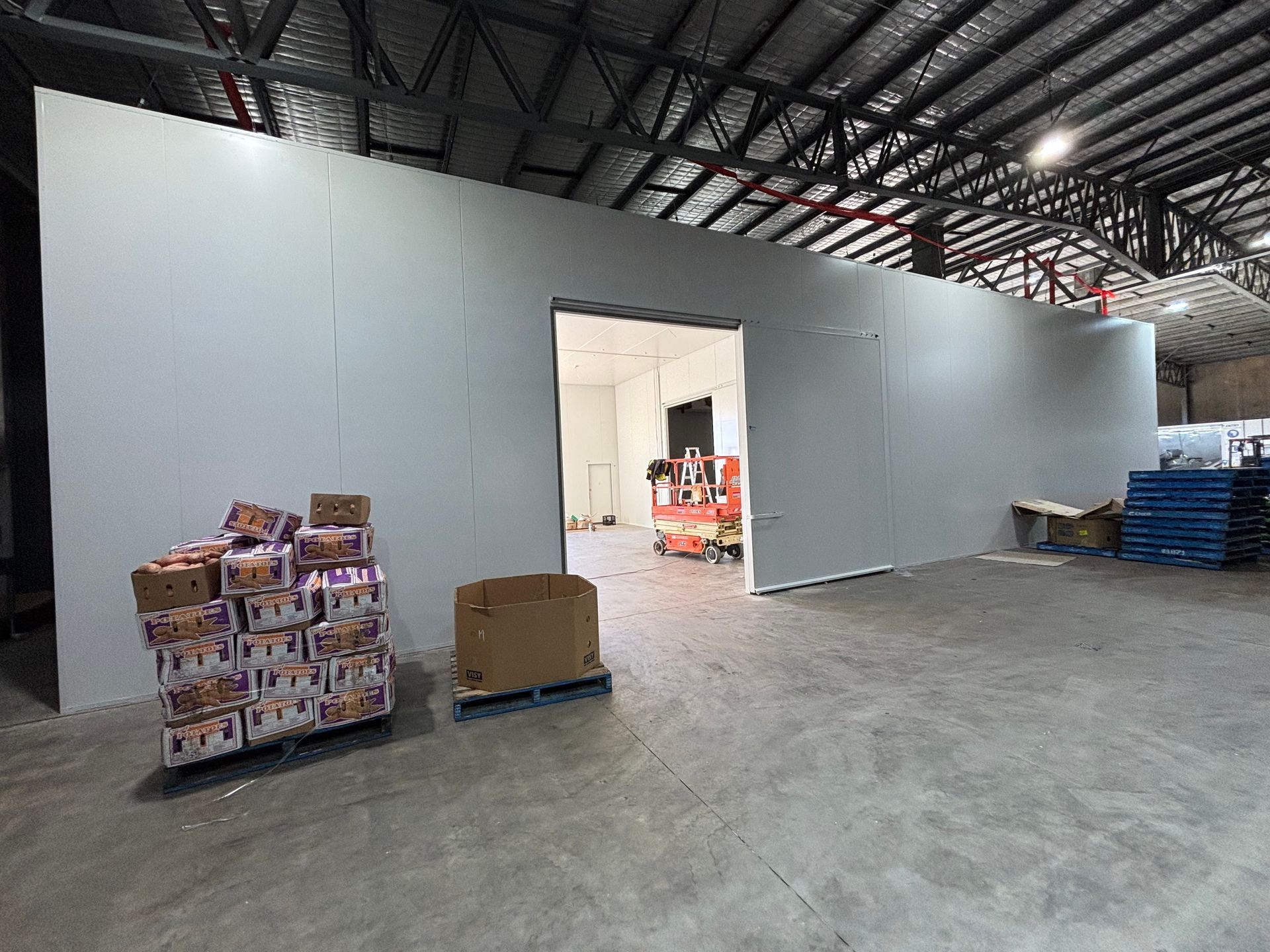 Cold storage room being built Cold storage room being built