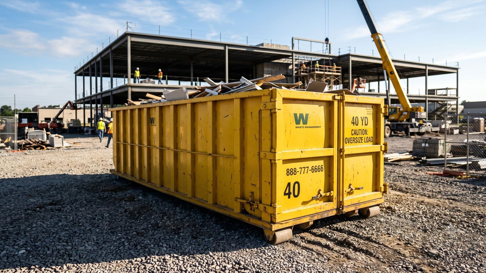 Franklin Township 40 yard dumpster rental construction