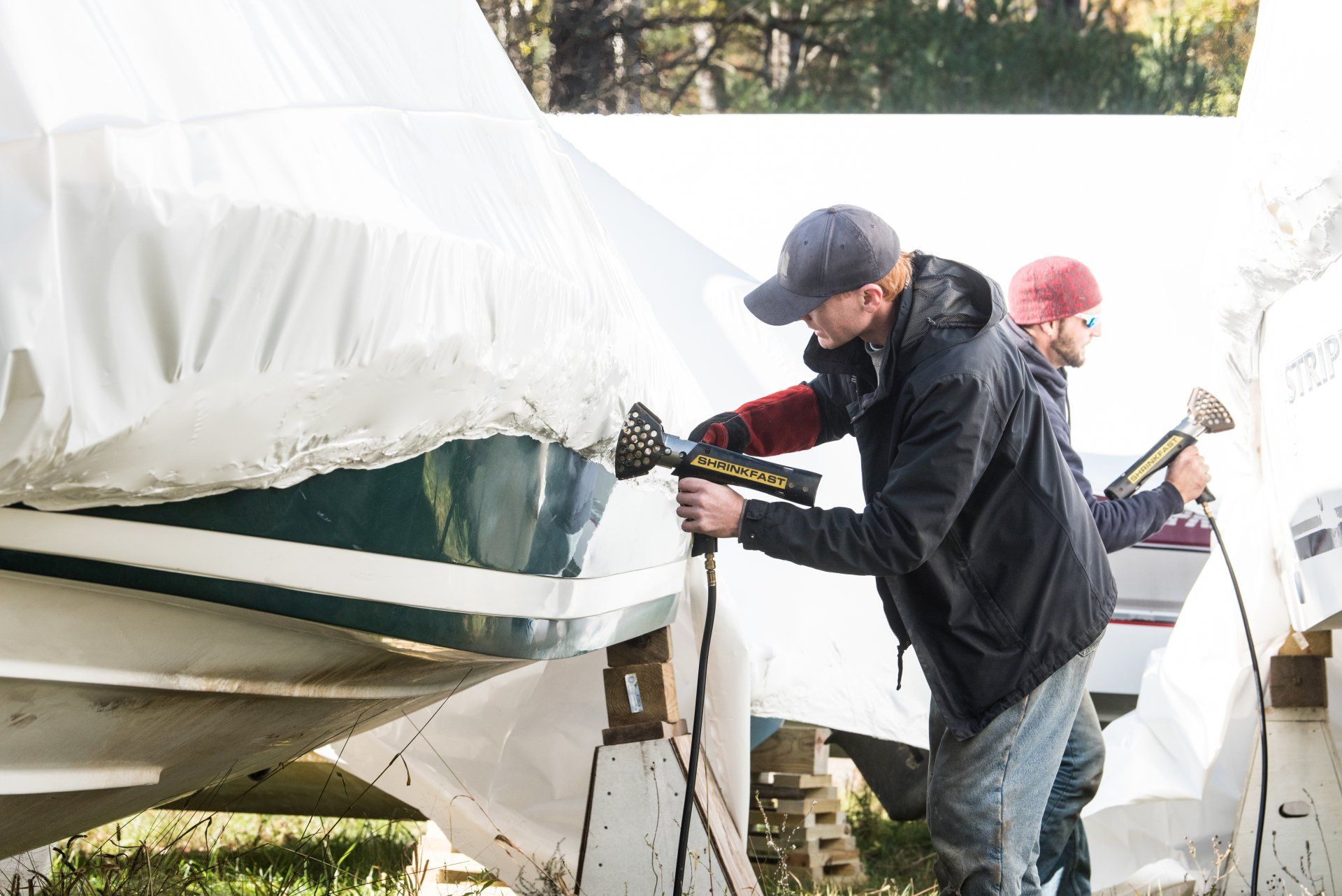boat-shrink-wrapping-lake-george
