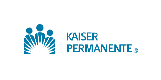 A kaiser permanente logo with three people standing next to each other