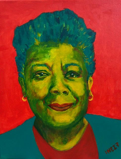 Maya Angelou, portrait, heroines, heroes, acrylic, women, artist