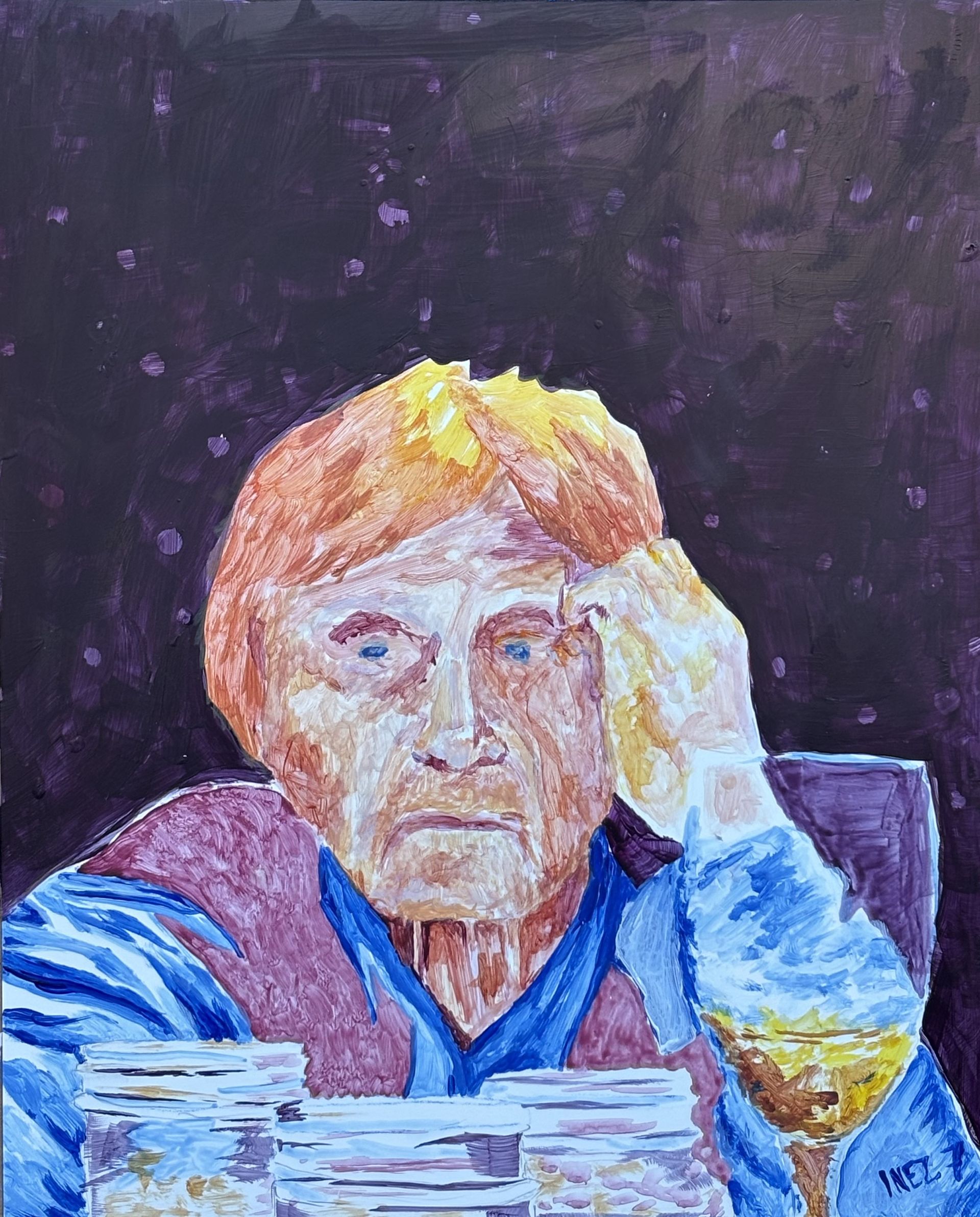 portrait, inez sieben, painting, acrylic