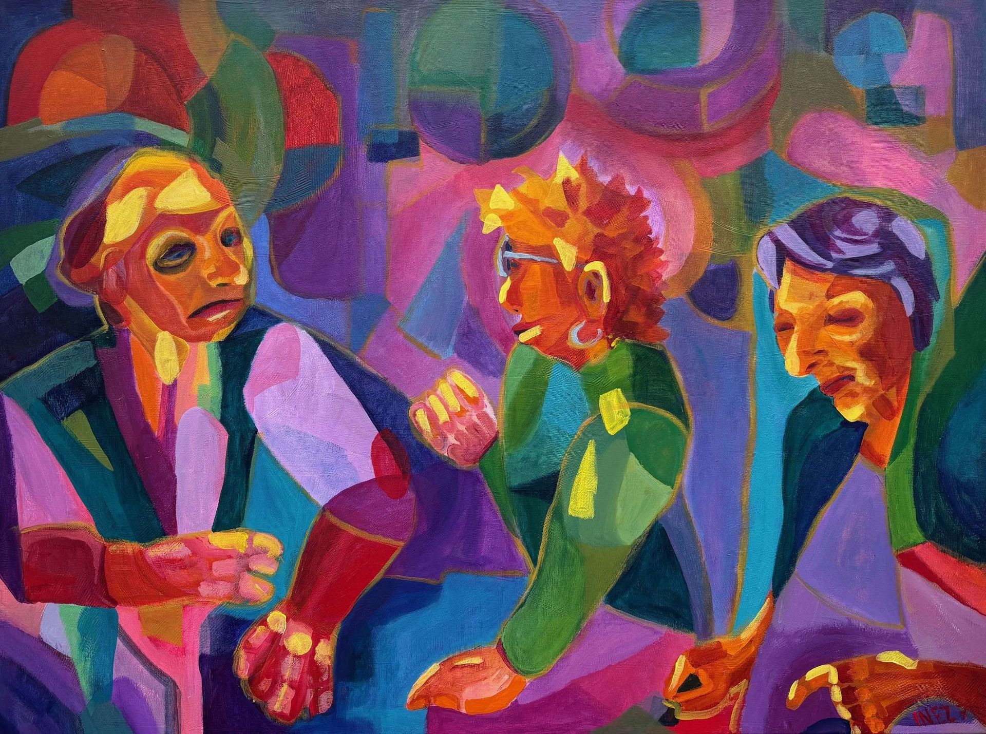 Acrylic, abstract, painting, original art by Inez, fine art, modern paintings, contemporary artist