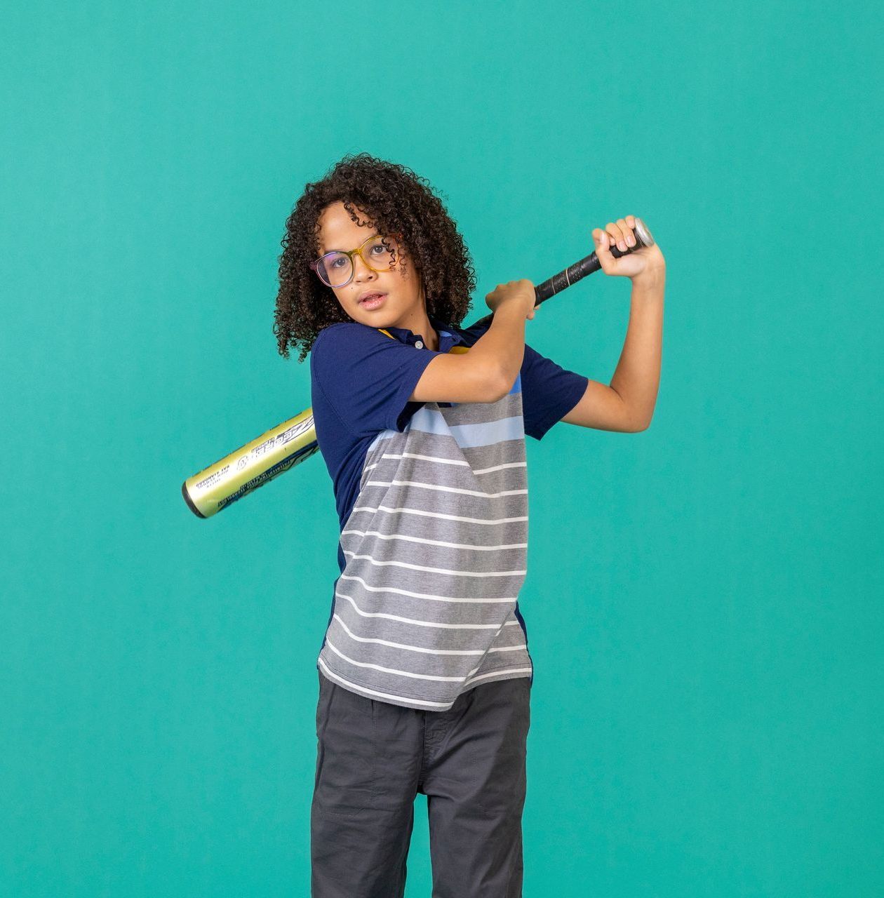 A grandma posed with her two granddaughter