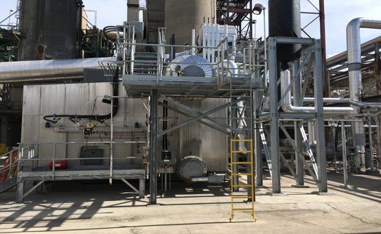 large building with metal structure