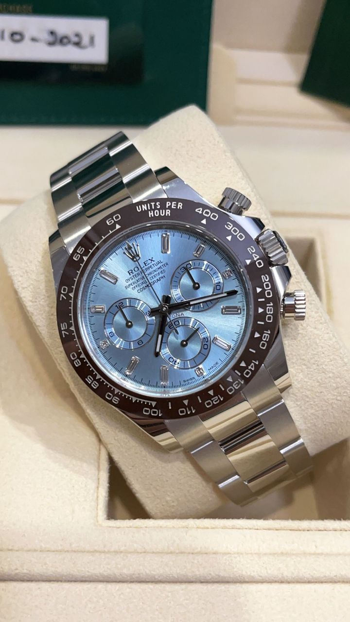 orologio di lusso da uomo con quadrante blu tondo