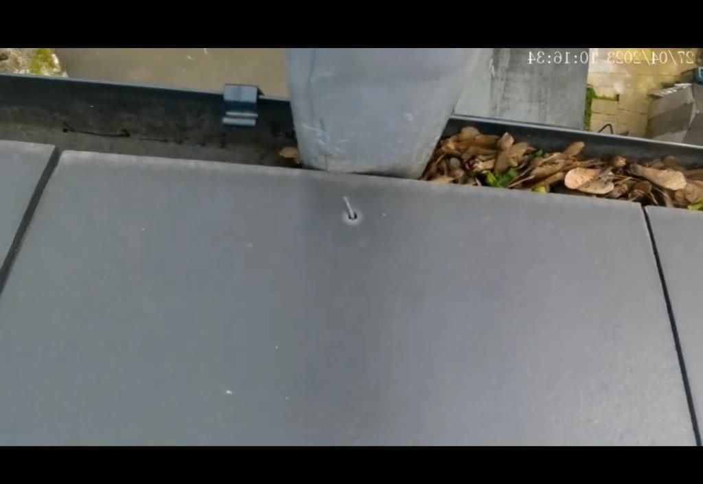 gutter being cleared