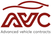 A red and white logo for advanced vehicle contracts