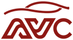 A red and white logo for a company called avc | Advanced Vehicle Contracts