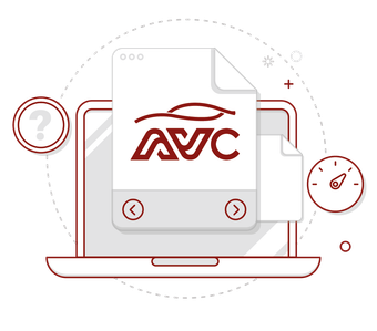 An illustration of a laptop with an avc file on it.