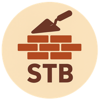 Logo for Swansea Top Bricklayers: brick wall with trowel, brown and tan color scheme.