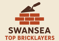 Logo for Swansea Top Bricklayers: brick wall with trowel, brown and tan color scheme.