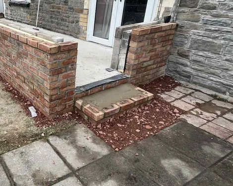 Patio Steps Unfinished patio steps for brickwork garden patio