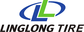 A blue and green logo for linglong tire on a white background.