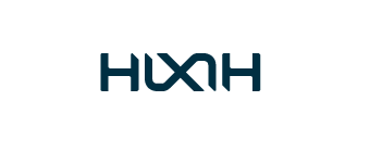 A logo for a company called hxh on a white background.