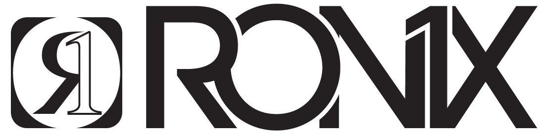 A black and white logo for ronix on a white background.