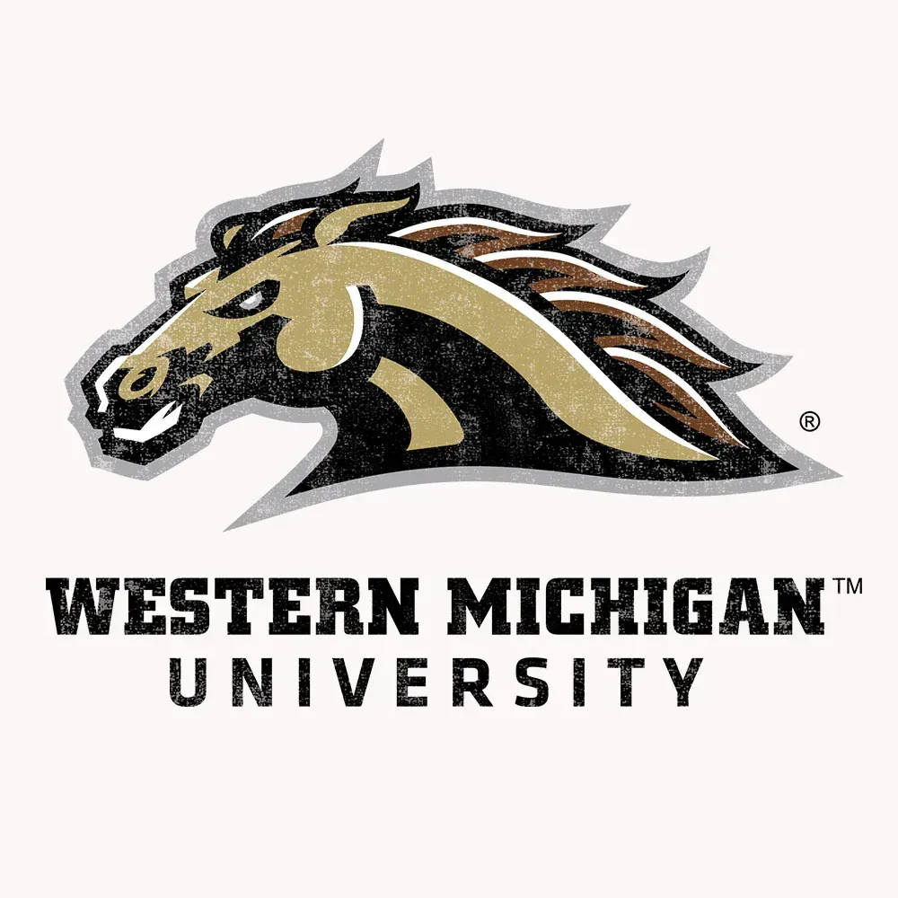 The logo for western michigan university is a horse head.