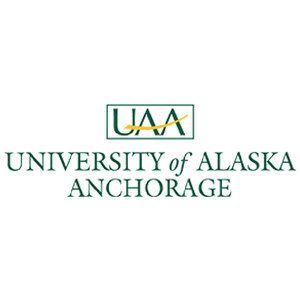The university of alaska anchorage logo is green and white.