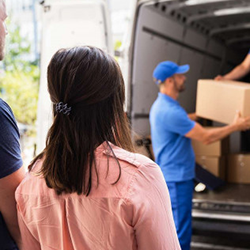 couple waiting for their packages