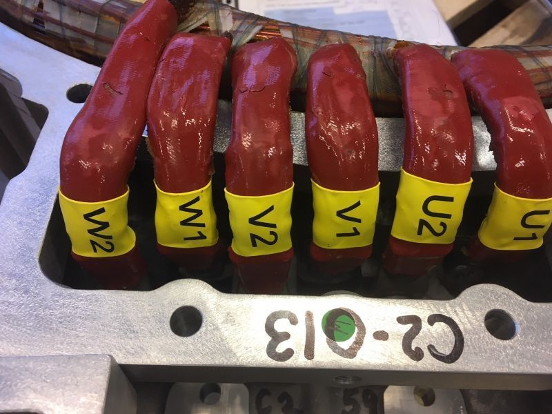 Red heatshrink printed to order with text and symbols by Identimark